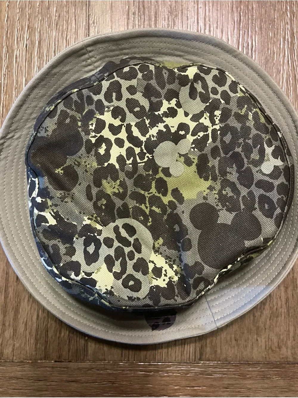 Disney Parks Animal Kingdom Camo Leopard Mickey Print Bucket Hat